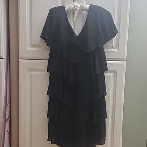 Patra Black Tiered Mini Dress